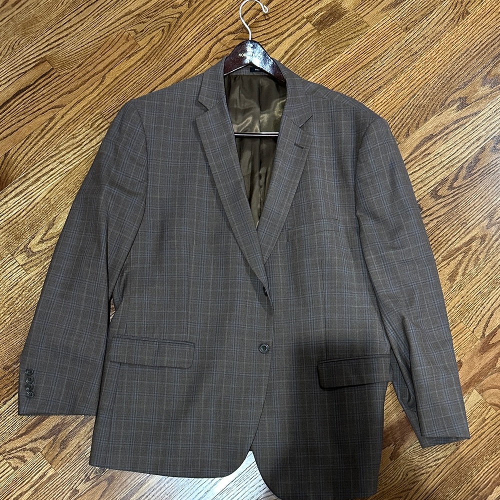 Pronto Uomo Dark Brown Checkered Blazer